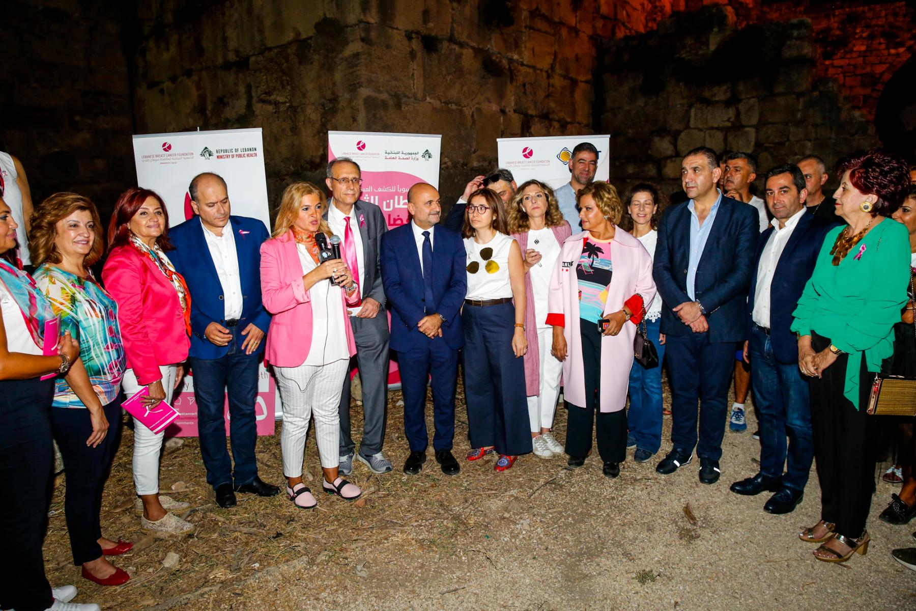 community leaders during the lighting of Byblos-Jbeil castle