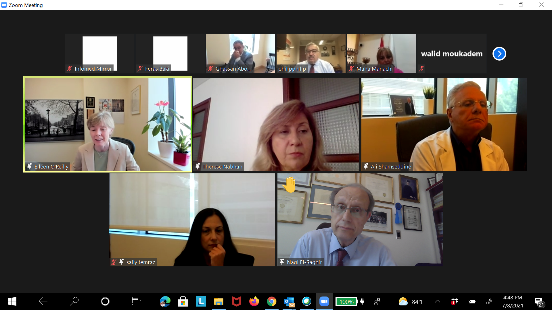 Best of ASCO Lebanon 2021 GI chairs and faculty during a discussion on Zoom.