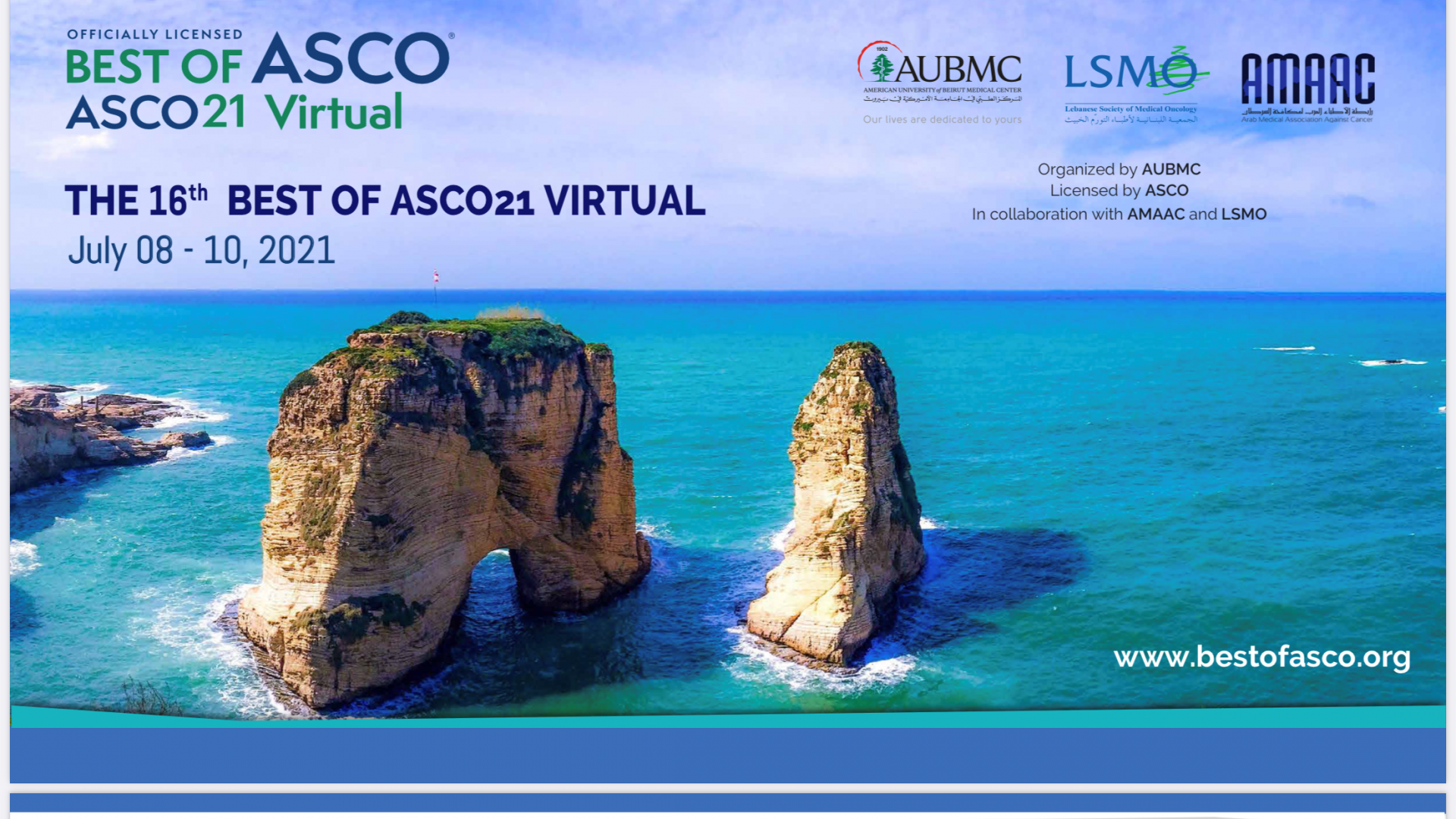 Best of ASCO Lebanon Invitation Featuring Raouche Pigeon Twin Rocks