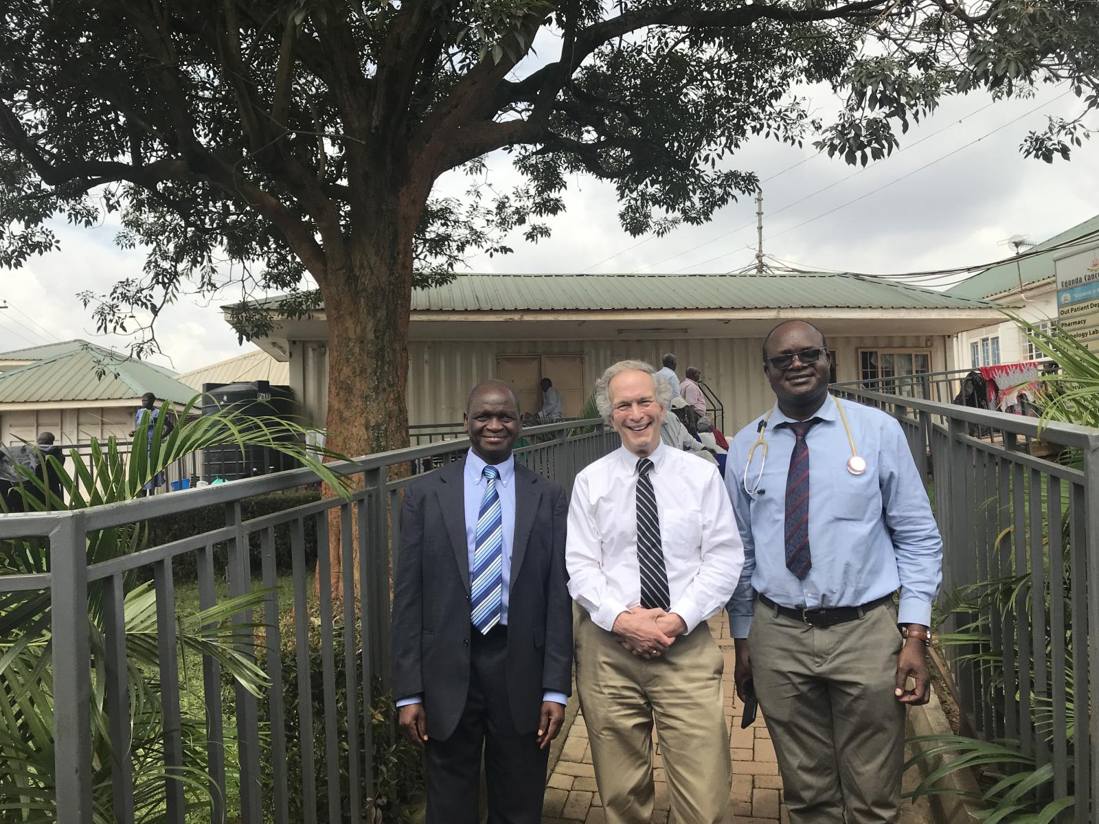 Dr. Jackson Orem, Dr. Kenneth Miller, and Dr. Fred Okuku in Uganda.