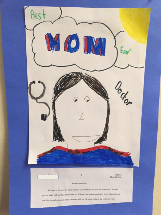 child's drawing of a doctor that says "Best Mom Ever"