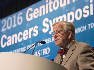 William U. Shipley, MD, FACR, FASTRO, presents Abstract 3 during Oral Abstract Session A: Prostate Cancer.