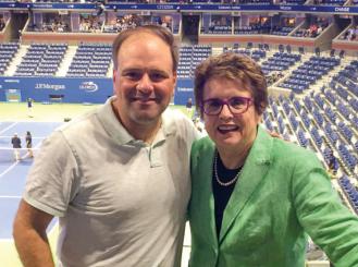 Dr. Roberts and tennis legend Billie Jean King at the U.S. Open