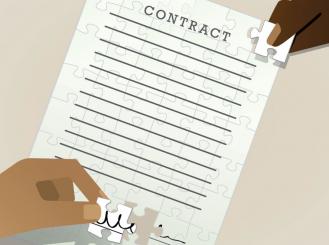 illustration of a contract being signed