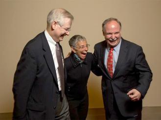 Dr. Johnson, Dr. Von Roenn, and Dr. Loehrer in an unscripted moment. 