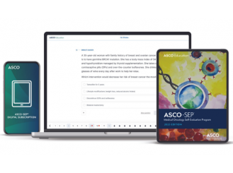 ASCO-SEP content displayed on a mobile phone, laptop, and tablet