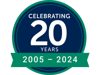 ASCO Genitourinary Cancers Symposium blue and green "Celebrating 20 Years 2005-2024" emblem