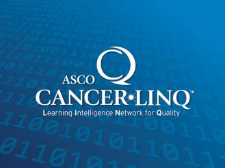 CancerLinQ logo on binary code background