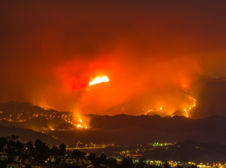 Stock image of a wildfire