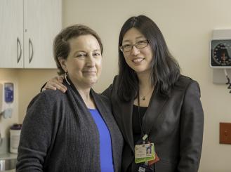 Dr. Nancy Lin with Lisa, a patient