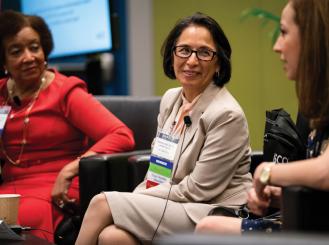 A discussion in the Women’s Networking Center at the 2018 ASCO Annual Meeting.