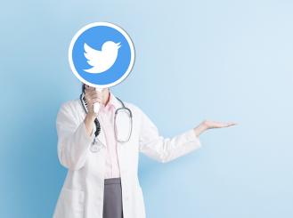 doctor with Twitter sign