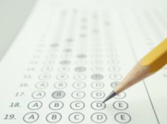 pencil and multiple-choice test