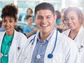 Stock image of doctors from diverse racial backgrounds