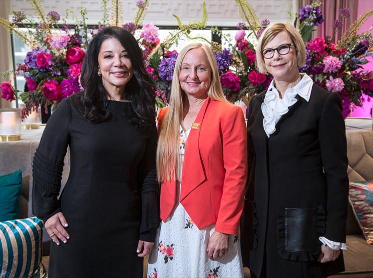 Ms. van Gestel, Dr. Linda D. Bosserman, and Dr. Sandra M. Swain at a 2019 Women Leaders in Oncology event.