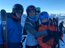 Dr. Ann LaCasce and her family on a ski trip