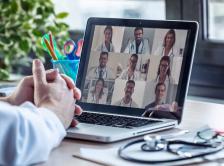 Doctors in virtual meeting 