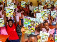 Children in Nigeria with GO Comic Book 