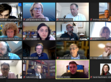 Screenshot of participants at ASCO/ECO virtual meeting on Ukrainian support