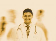 young doctor standing still