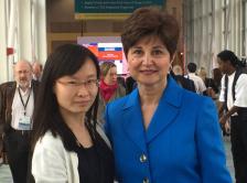 Photo of Dr. Hussain with her mentee, 2014 IDEA recipient Xuan Wang, MD
